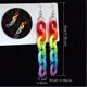 thumbnail image 2 of Pendientes colgantes con cadena de arcoíris de resina ligera y divertida, de acrílico, únicos, modernos, de colores transparentes y extraños para mujeres y niñas. Código de modelo 4, 2 of 5