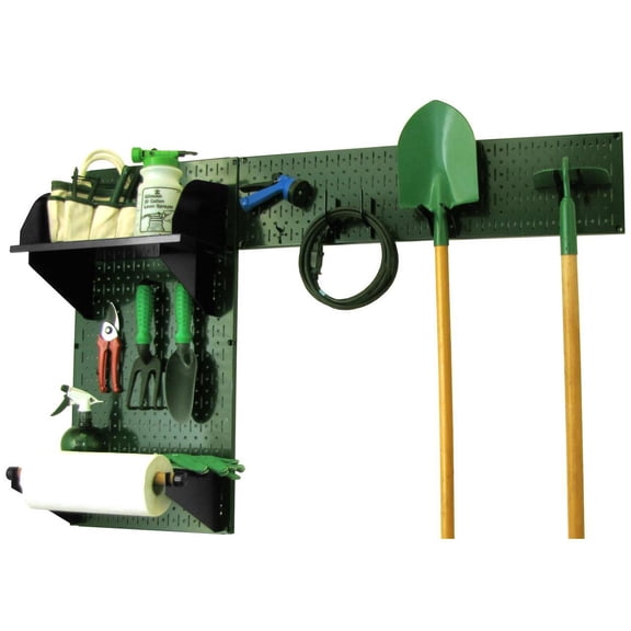 Wall Control Pegboard Garden Tool Board Organizer with Green Pegboard and Black Accessories