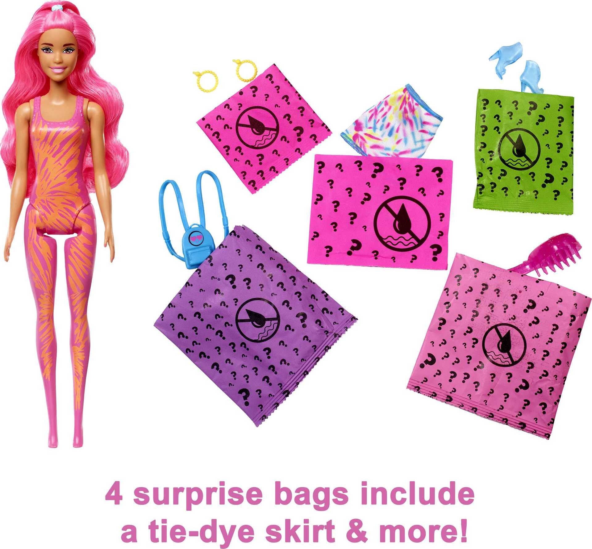 Barbie Color Reveal Neon Tie Dye Fashion Doll with Accessories