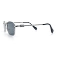 thumbnail image 6 of Retro Hipster Narrow Rectangle Metal Rim Dad Fashion Sunglasses [Silver - Black], 6 of 8