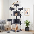 thumbnail image 3 of Yaheetech 76' 'H Multilevel Large Cat Tree Scratching Post Tower with Condos & Basket Dark Gray, 3 of 7