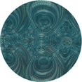 thumbnail image 1 of Ahgly Company Tapis d'Intérieur Lavables en Machine, Ronds, Bleus, Transitionnels, 4' Ronds, 1 of 7
