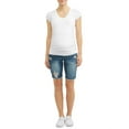 thumbnail image 3 of Oh! Mamma Maternity Basic V-Neck Tee With Flattering Side Ruching (Women's and Women's Plus), 3 of 4