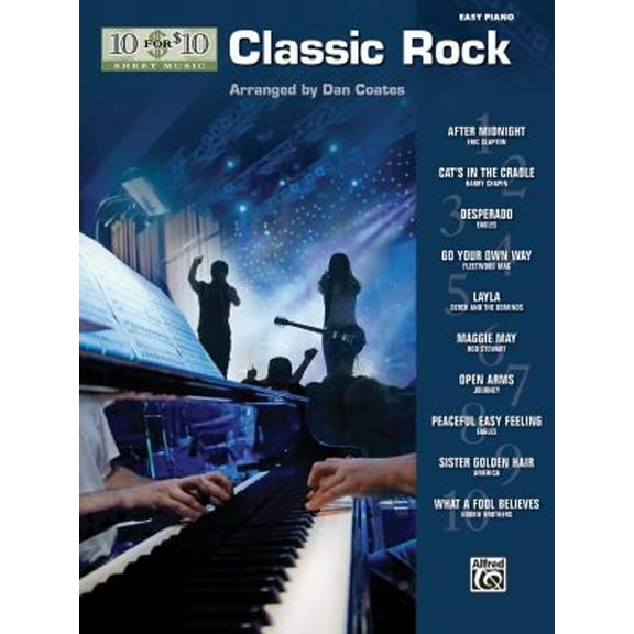 Pre-Owned 10 for 10 Sheet Music Classic Rock : Easy Piano Solos (Paperback) 9780739060049