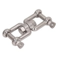 thumbnail image 1 of Double Jaw Shackle 304 Stainless Steel Rustproof Universal Jaw Anchor Connector 360 Degree Rotation for Hammock Chair Swing Punching Bag Climbing Rope, 1 of 7