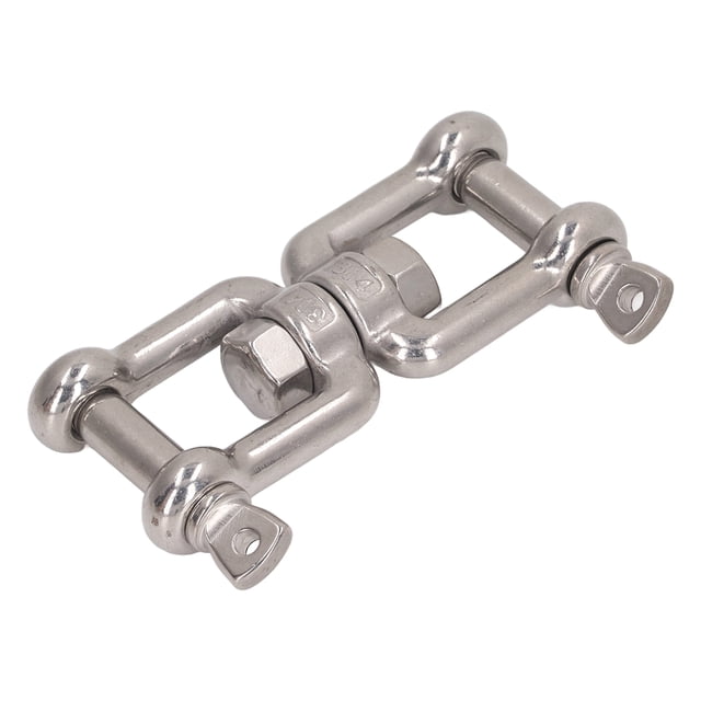 Double Jaw Shackle 304 Stainless Steel Rustproof Universal Jaw Anchor Connector 360 Degree Rotation for Hammock Chair Swing Punching Bag Climbing Rope
