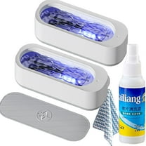 Corvante Clerazy Ultrasonic Glasses Cleaner,Rechargeable Clerazy Eyeglass Cleaner Machine with Liquid,Fast Deep Cleaning for Eyewear,Jewelry (2Set)