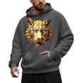 thumbnail image 2 of CONZONE Men's Hoodies Long Sleeve Pullover Hoodie for Men Tiger Graphic Hooded Sweatshirts With Pocket, 2 of 4