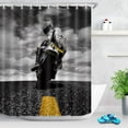 thumbnail image 1 of LB Crazy Motorcycle Rider Shower Curtain,Waterproof Polyester Fabric Bath Curtain for Bathroom Decor with 12pcs Hooks,72X72INCH, 1 of 7
