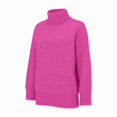 thumbnail image 2 of Women'S Loose Long-Sleeved Solid Color Sweater Classic Autumn and Winter Sweater Rose Red L, 2 of 6