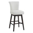 thumbnail image 2 of CHITA 30 in Upholstered Swivel Counter Bar Stools with Back&Wood Legs Set of 2, Faux Leather in White, 2 of 9