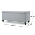 thumbnail image 3 of Aurla Contemporary Fabric Storage Ottoman, Light Gray, 3 of 9