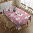 thumbnail image 2 of Pastel Halloween Ghost Pattern Rectangle Tablecloth 60"x84",Waterproof Polyester Rectangle Table Cloth, Wipeable Spillproof Polyester Tablecloth for Dining, Camping, Indoor and Outdoor, 2 of 5