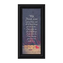 Wife Friend Love, Romantic Gift for Wife, Picture Frame, 6x12 7345