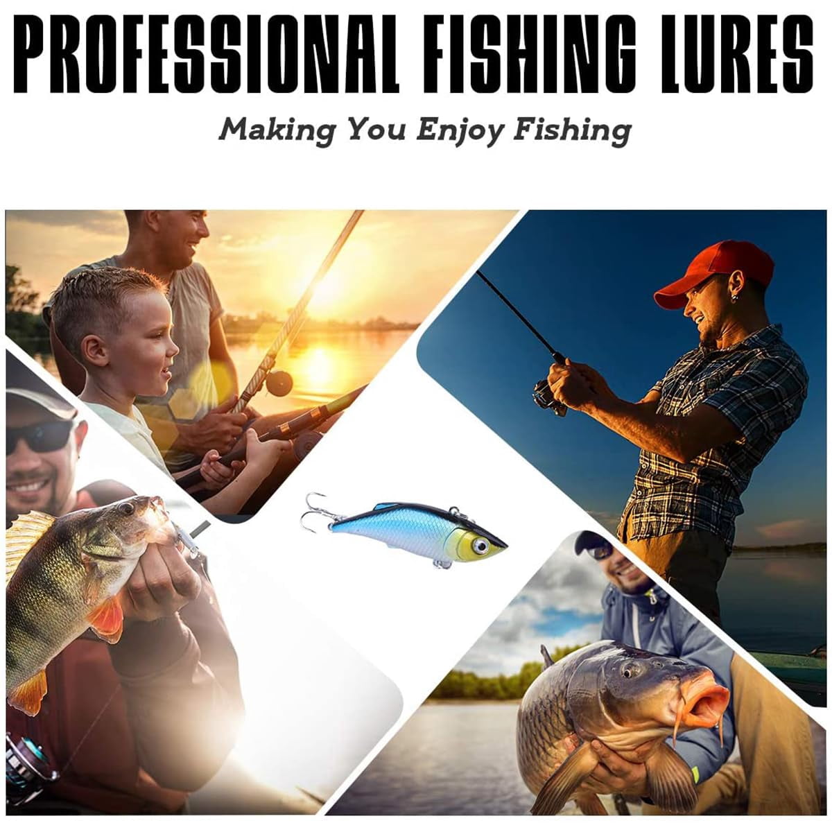 Fishing Lures Freshwater Bait Tackle Kit.crankbaits  Soft Jigs Spoons And More Gear Set.suitable For Bass Trout Salmon.