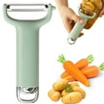 thumbnail image 2 of 1 Pcs Vegetable Peeler,Plastic Potato Peeler,Veggie Peeler For Potato Carrot Orange Fruit,Kitchen Peeling Tool,Peeler With Ergonomic Handle And Single Edge Blade,Fruit Peeler For Kitchen,Green, 2 of 7