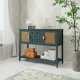 thumbnail image 6 of KTENME 2024 New Rattan Decorative Console Table, Living Room Sofa Table with Two Drawers, Wood Open Storage Cabinet, Suitable for Bedroom, Living Room, Kitchen, Hallway, 6 of 7