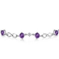 thumbnail image 3 of Gem Stone King Keren Hanan 1.97 Ct Round Purple Amethyst G-H Lab Grown Diamond 925 Sterling Silver Adjustable Infinity Tennis Link Bracelet for Women, 3 of 6
