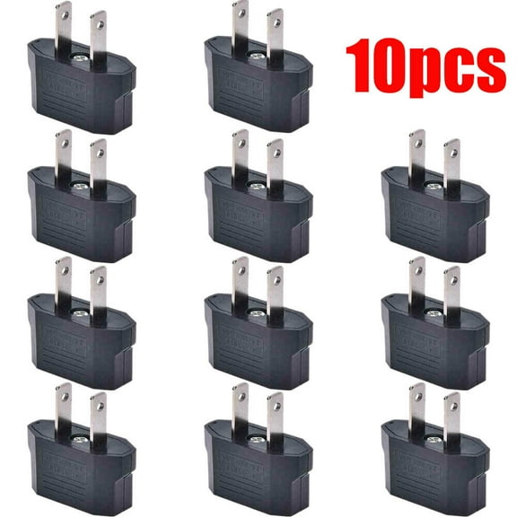 10pcs EU Euro Europe to US USA Power Jack Wall Plug Converter Travel Adapter