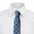 thumbnail image 2 of Geometric Necktie, Oriental Ceramic Motifs, Dress Tie, 3.7", White and Navy Blue, by Ambesonne, 2 of 3