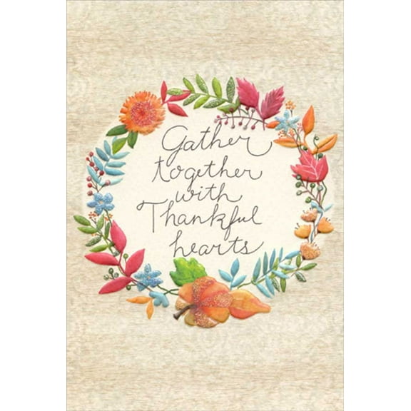 Pictura Gather Together Wreath Thanksgiving Card