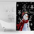 thumbnail image 4 of 72x78 Inch Shower Curtain Black Christmas Bathroom Decor Waterproof Fabric Bathtub Bath Curtains Decorative Snowflake Snowman Xmas Birds Berry Extra Long Shower Curtain Set with Hooks, 4 of 6
