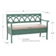 thumbnail image 4 of Powell Elliana Storage Bench, Teal Finish with Beige Fabric, 4 of 12