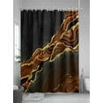 thumbnail image 5 of Shower Curtain Waterproof for Bathroom 72x84 Inch, Brown Abstract Marble Bath Curtain for Bath Stalls and Tub Black Malachite Gold Veins Decorative Shower Curtains with Hooks, 5 of 8