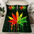 thumbnail image 2 of Erosebridal Hippie Cannabis Bed Sheets Set Full Size, Rainbow Tie Dye Marijuana Bedding Sets Full Size, Microfiber 4-Piece, 2 of 6