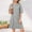 Gray, variant on Danhjin Women's Summer Dresses Ruffle Short Sleeve V-Neck Solid Loose Short Flowy Pleated Casual Vacation Dress