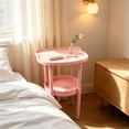 thumbnail image 4 of Yardvibe Bedsides Table Organizers, Pink Mini Friendly Rounded Corners Lightweight Portable Storage Shelf, Home Bedroom Space-Saving Furniture (E), 4 of 6
