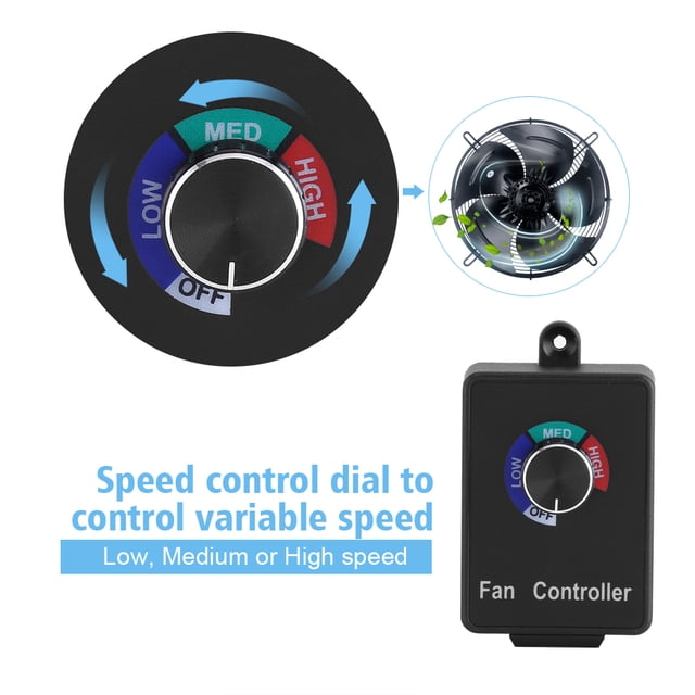 Controlador de velocidad del Ventilador ANGGREK para Ventilador de escape color negro