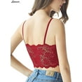 thumbnail image 4 of Spencer Womens Sexy Lace Backless Bralette Bra Vest Crochet Tank Camisole Padded Bra Crop Top Lingerie "M,Red", 4 of 7