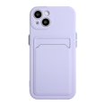 thumbnail image 2 of Funda de TPU a prueba de golpes con diseño de ranura para tarjetas para iPhone 13, color morado, 2 of 5
