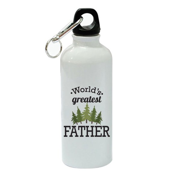World's Greatest Father White Aluminum Sports 20 oz Water Bottle