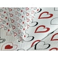 thumbnail image 4 of Ambesonne Love Quilted Bedspread Set 3 Pcs, Doodle Hipster Romance, Queen Size, Ruby Black White, 4 of 5
