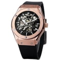 thumbnail image 4 of WINNER Men Automatic Mechanical Watch Rubber Strap Open Face Dial Male Clock Military Sport Style Wristwatch Drop Shipping, 4 of 5