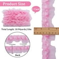 thumbnail image 4 of 11Yards 2-Layer Satin Organza Lace Edge Trim 1.57 Inch Pleated Ruffle Chiffon Ribbon Gathered Edging Trimmings Fabric, 4 of 6