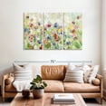 thumbnail image 2 of Elephant Stock Springtime Meadow Flowers I Wall Art - Horizontal Multi Panel Canvas - Living Room Wall Decor - Abstract Multi Panel - Pink And Blue Decor By Silvia Vassileva - 57" x 36", 2 of 8