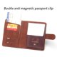 thumbnail image 4 of Funda para pasaporte, funda para tarjetas de pasaporte de viaje, funda tipo billetera, soporte para documentos de viaje multifunción, Funda de cuero PU, 4 of 5