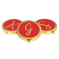 thumbnail image 4 of Koyal Wholesale Gold Compact Mirror Bridesmaid's Wedding Gift, Red with Faux Gold Glitter, Monogram Letter G, 1-Pack, 4 of 5