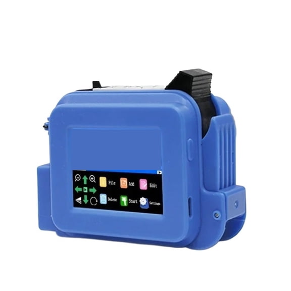 Blue 12.7mm Portable Mini Handheld Thermal Inkjet Printer Text Barcode Image Batch Number Date Label Coder ,Fast-Drying Ink with Crisp Output