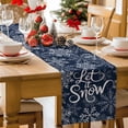 thumbnail image 5 of Burlap Table Runner 48 Inches Long,Winter Xmas Snowflake Texts Non-Slip Kitchen Table Runners for Dining Room Everyday Use Party Table Decorations Geometric Christmas, 5 of 9