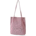 thumbnail image 1 of Bolso de lona de pana, bolso bandolera versátil rosa, 1 of 5