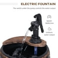 thumbnail image 3 of Outsunny 23" H Outdoor Water Fountain Wood and Metal Rustic Apple Barrel Pump Garden Decor for Outside Backyard, 3 of 9