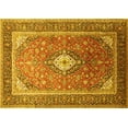 thumbnail image 1 of Ahgly Company Machine Washable Indoor Rectangle Medallion Yellow Traditional Area Rugs, 8' x 10', 1 of 4
