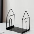 thumbnail image 4 of 1 Pair Bookends Book Stand Holder Desk Office Magazine Organizer Non-Slip Shelf Holder Black, 4 of 5