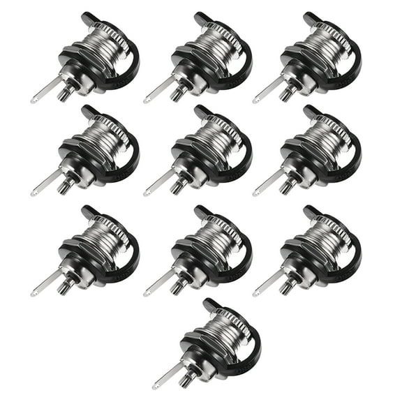 5.5mmx2.1mm DC Power Jack Socket Female Mount Connector w Dust Cover 10pcs