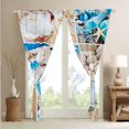 thumbnail image 4 of Hawaii Beach Decor 30%-50% Blackout Curtains Patchwork Starfish Curtains & Drapes for Women Adults,Blue Ocean Curtains Conch Shell Tropical Sand Coastal Creature Beach Room Decor, 4 of 6