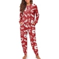 thumbnail image 2 of DISNIMO Christmas Snowman Print Women's 2 Piece Pajama Set Long Sleeve Sleepwear with Long Pants 4 Piece Pj Lounge Set with Hairband Loose Fit Nightwear with Pockets, S, 2 of 6